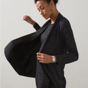 Zenergy Soft Essentials Open-Front Dark Gray Cardigan size 2/L (12-14)